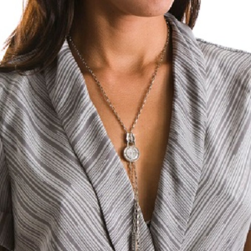 A/X ARMANI EXCHANGE Rhinestone Zipper Necklace (gold) NWT